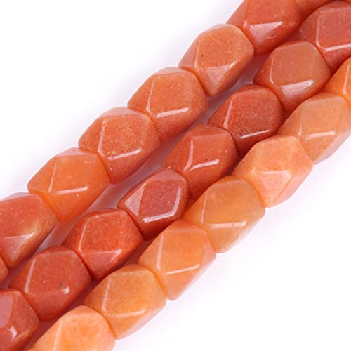 Red Aventurine Jade Beads For Jewelry Making Natural Gemstone Semi Precious 9X11Mm Faceted 15" Joe Foreman #TOP4