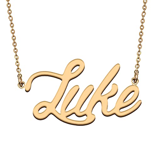 HUAN XUN Stainless Steel Luke Necklace with Names Customized for Women and Womens Beautiful Christmas Gifts
