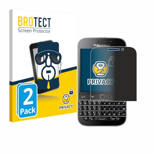 brotect (2 Pezzi Pellicola Privacy per Blackberry Classic Q20 [Anti-Spy, Pellicola Protettiva Chiara, Blue Light Filter]