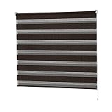 casa pura Doppelrollo VarioLight | flexibel einstellbar - Blickdicht oder transparent | Klemmfix Rollo mit Befestigung ohne Bohren | Größe wählbar (70 cm Breite x 150 cm Länge) | Dunkelbraun