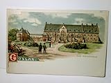  Goslar. Das Kaiserhaus. Alte Ansichtskarte / Künstlerkarte / Lithographie farbig, ungel. ca 1900. Parkanlage, Gebäudeansicht, Personen.