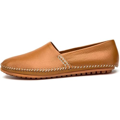 Men's Leather Loafers Flat Shoes Lightweight Casual Slip-On Shoes for Walking and Driving2