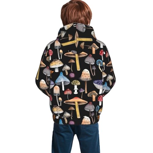 Mushrooms and Skull Kid Hoodies Boys Sweatshirts Girls Pullover with Pocket4