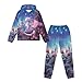 Frymappies Dragon Hoodies Sweatshirt and Jogger Sweatpants Sets for Girls 11-12 Years Rose Novelty Long Sleeve Sweat Suit Flower Kids Fall Fashion 2 Piece Pants Sets Teen Girls Breathable Tracksuit
