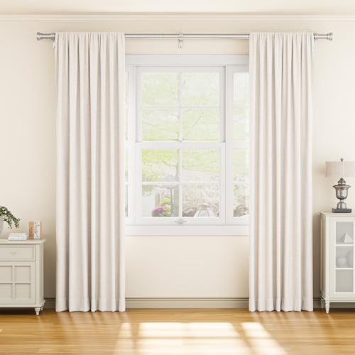 Image of YaFex Curtain Rods 32-114 Inch, Heavy Duty 1 Inch Diameter Silver