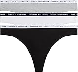 Tommy Hilfiger Pack de 3 Braguitas Tipo Tanga para Mujer, Multicolor (Medium Grey Heather/White/Black), M