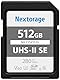 Nextorage Japanischer Hersteller UHS-II SD Karte 512GB SDXC V60 Maximale Lesegeschwindigkeit 280MB/s Maximale Schreibgeschwindigkeit 150MB/s 4K Aufnahme NX-F2SE512G Speicherkarte