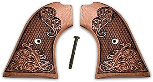 Premium Gun Grips Compatible Replacement Heritage Arms Rough Rider Carved Scroll Rosewood Grips Gold Rush Model .22 & .22 mag