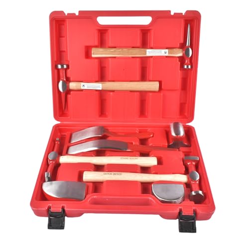 9PCS Auto Body Repair Hammer and Dolly Set, Car Dent Repair Tool Kit