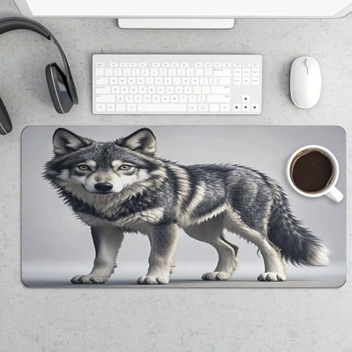 Alfombrilla Grande de Escritorio Cute Wolf Antideslizante miniatura 5