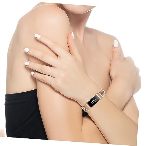 Pulsera de acero inoxidable BESTonZON con bandas metalicas de alta densidad y ajuste 6