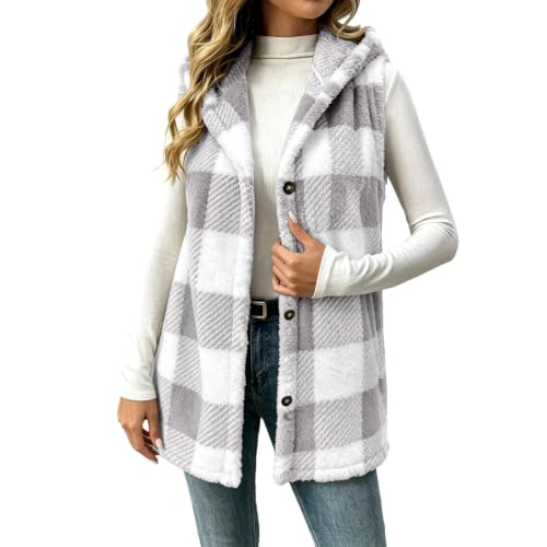 Sweater Vest Women Soft Warm Button Down Fuzzy Light Weight Jackets - image 5