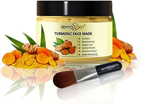 TURMERIC FACE MASK, PINK CLAY MASK, GREEN TEA MASK - Skin Pigmentation Corrector, Blemish Clearing, Acne Treatment Boosts Circulation - Detoxifying All-Natural Organic Face Mask FOR ALL SKIN TYPE. (TURMERIC MASK)
