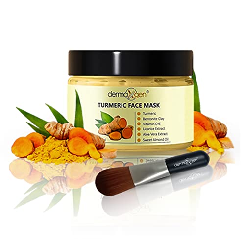 Turmeric Face Mask, Pink Clay Mask, Green Tea Mask - Skin Pigmentation Corrector, Blemish Clearing, Acne Treatment Boosts Circulation - Detoxifying All-Natural Organic Face Mask For All Skin Type. (Turmeric Mask) #TOP23