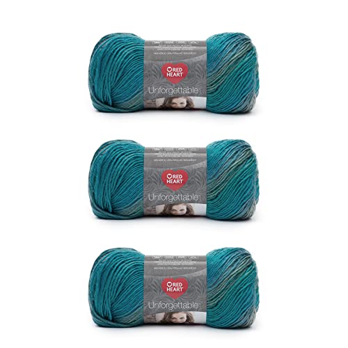 Image of Red Heart Boutique Unforgettable Tidal Yarn - 3 Pack of 100g /3.5oz - Acrylic - 4 Medium (Worsted) - 270 Yards - Knitting /Crochet
