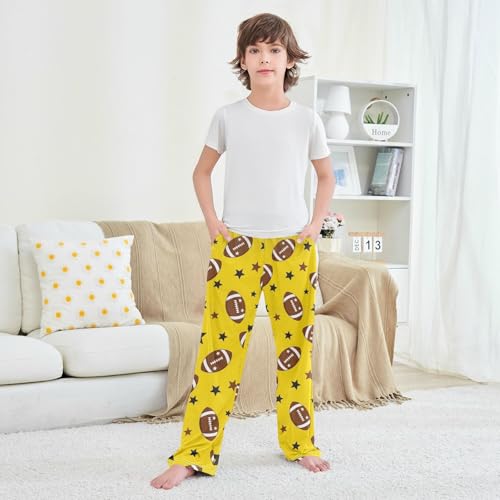 VIGTRO Pajama Pants Long Sleep Bottoms American Football Stars, Soft Elastic Waist Lounge Pants with 2 Pockets Size 11-12 Years4