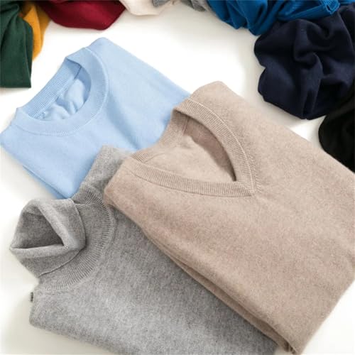 Men V-Neck Sweater Classic Long Sleeve Cashmere Knitted Sweaters Casual Warm Wool Pullovers3