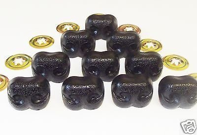Nez en plastique noir 15mm pour ours en peluche et création de doudous - Lot de 500 pièces