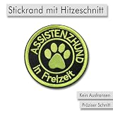 ZEROMEK Klett Patch Medizinischer Assistenzhund - schwarz/neongelb - bestickt, 8 cm – runder Aufnäher mit Klett für Hunde