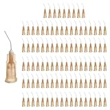 sourcing map Vorgebogene Dosiernadelspitzen, 26 Gauge, Edelstahl, 45 Grad, gebogene Dosierspitzen, 1,3 cm Ende, abgewinkelt, stumpfe Spendernadel mit Luer-Slip, Hellbraun, 200 Stück