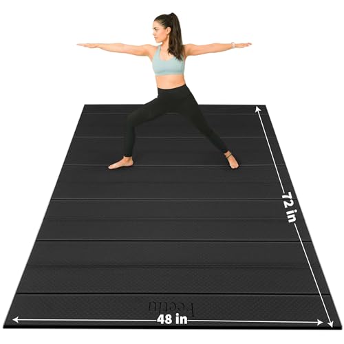 Foldable Wide & Large Yoga Mat – Cushioned, Compact & Easy to Sto...