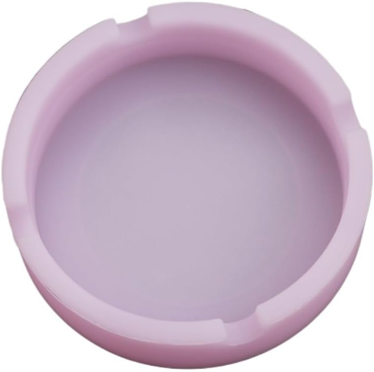 灰皿 1個 カラフル ラウンド シリコン 灰皿 ホーム バー ホテル オフィス デスクトップ ポータブル 灰皿 (ピンク)
