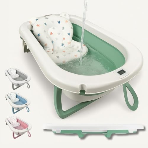 JOWY bañera bebe plegable Portatil (Verde pastel)