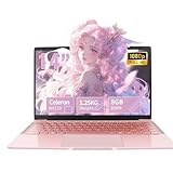 LONGEVINCE Ordinateur Portable 14 Pouces, Office 2024, 8 Go DDR4, Ultrabook, IPS 1920 x 1080, Celeron N4120, avec Protection de Clavier AZERTY en français(Or Rose, 8GB+256G SSD)