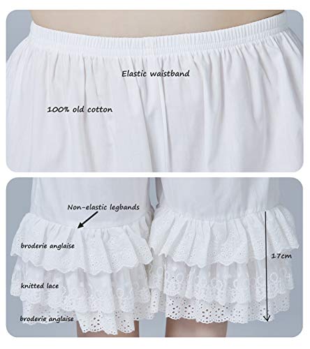 BEAUTELICATE Cotton Bloomers Pantaloons Pettipants Vintage Ruffle Shorts Culotte Slip for Women Steampunk Victorian Renaissance Costume Off White steampunk buy now online BEAUTELICATE Cotton Bloomers Pantaloons Pettipants Vintage Ruffle Shorts Culotte Slip for Women Steampunk Victorian Renaissance Costume Off White steampunk buy now online