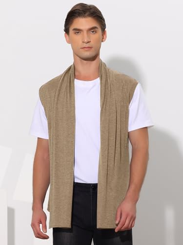 Chaleco Ligero sin Mangas para Hombre con Cuello de Chal con Volantes Elegante 2