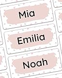 melu kids® Personalisierte Namensaufkleber Kinder - Kleidung & Sonstiges (50 Stück) Kita / Schule - Namensschilder waschmaschinenfest und personalisiert (Herzen)
