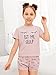 Kingdenergy Girl’s T-Shirt Shorts Set 2 Piece Printed Outfits Fashion Closed Eyes Clothing Sets Pink