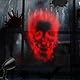 iShabao Halloween Deko Outdoor, 3D Dynamische Halloween Projektor mit Timer, Wasserdicht LED Projektionslampe mit Roter Skelett für Wand Fenster Garten Hof Party Deko