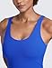CRZ YOGA Butterlift Racerback Crop Tank Tops for Women - U Neck Yoga Padded Longline Sports Bras Pilates Workout Royal Small