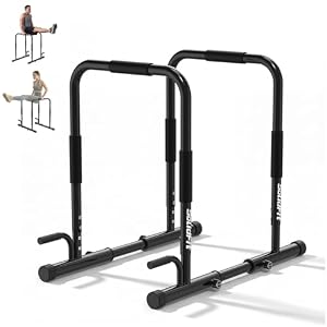 2026 Upgrade Adjustable 2-in-1 Dip Bar Station & Push Up Bars for Home Gym Calisthenics Equipment Parallel Bars with 420LB Stable Design, Functional Heavy Dip Stand,Black