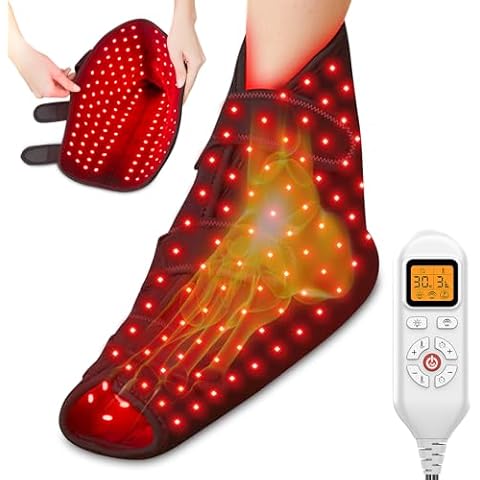 CAMECO Infrared Red Light Therapy Shoe for Ankle and Foot, 1 Pack LED Near Infrared Foot Therapy Boot for Neuropathy, 660nm & 850nm Red Light Therapy Foot Ankle Wrap for Feet Heel Cover