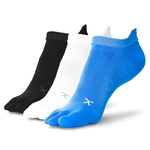 Flux Adapt Toe Socks for Men & Women - Moisture-Wicking Finger Socks for Natural Alignment - Pack of 3 Toe Socks Women & Men
