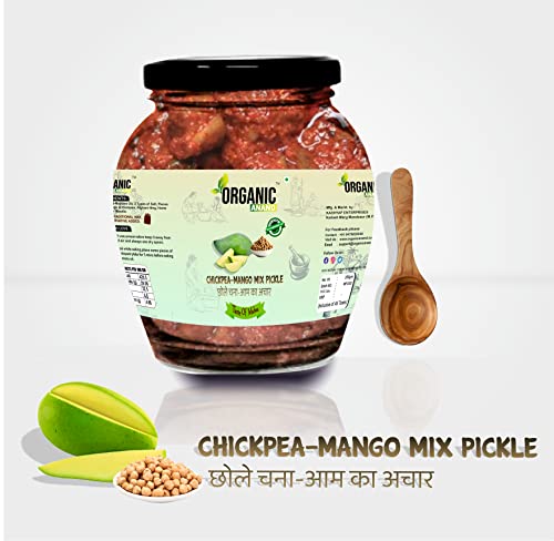 Image of Organic Anand Homemade Chickpea Mango Mix Pickles 350gram Traditional Chana /Chhole Aam ka Achar, Flavourful Delicious (350gm-Pack of 1)