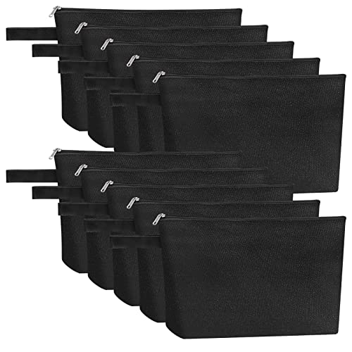 Sinzip 10 Pieces Cotton Canvas Makeup Bag With Bottom, Multi Purpose Cosmetic Bag With Zipper Mn-Wb07 Wb07 #TOP5