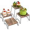 Amazon.com: Buffet Risers And Stands, 6 Inch Wood and Metal Food Risers ...