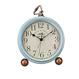 minkissy Sveglia da Tavolo Vintage Creativa Campanello, Orologio da Scrivania in Metallo senza Batteria, Orologio Cucù Silenzioso per Arredamento Casa e Camera da Letto
