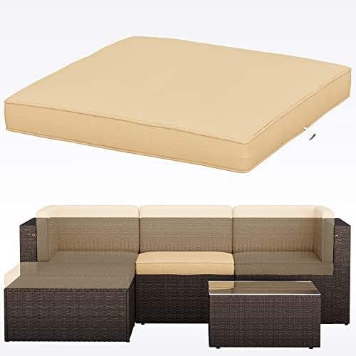 Miehoous Patio Cushion Covers, Windproof Water Resistant Outdoor Sectional Sofa Replacement Cushion Covers with Zipper, Covers Only (25X25X3)