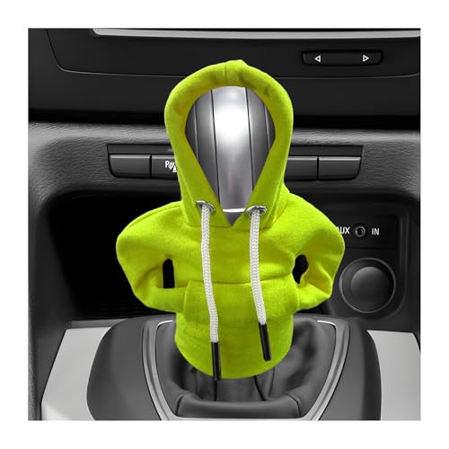 JUSTTOP - JUSTTOP Car Shift Knob Hoodie, Funny Soft Hoodie Gear Shifter Stick Protector, Mini Creative Sweatshirt Vehicle Gear Shift Cover, Universal Car Interior Decorative Accessories (Green)