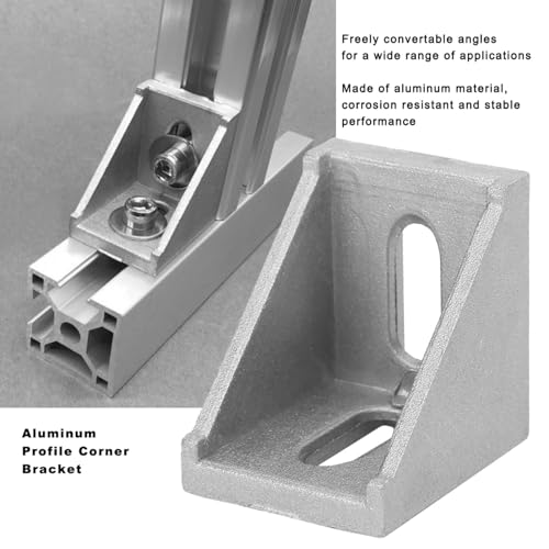 FLEXMAN 20 Teiliges 3030 Aluminiumprofil Verbindungsset, Eckwinkel für Aluminium Strangpressprofile, 90 Grad Rechtwinklige Schwarze L Verbindungen