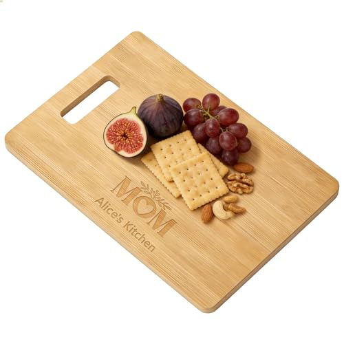 Tabla de cortar personalizada, Tabla de embutidos de bambú grabada a medida - Regalos de cumpleaños, aniversario, inauguración de casa, Regalo ideal para padres, parejas, amigo