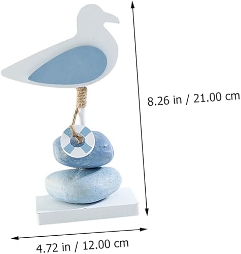 Miniatura 3 de 1 adorno de madera para pájaro, decoración artesanal para el hogar, estilo costero, adornos decorativos para pájaros (cielo)