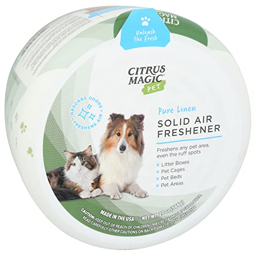 image for Citrus Magic Pet Odor Absorbing Solid Air Freshener, Pure Linen, 20-Ou