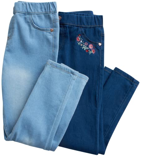 Nanette Lepore Girls' Jeggings - 2 Pack Super Stretch Denim Jeans Leggings (Big Girl), Size 12, Light Unicorns/Dark Solid #TOP2