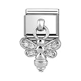 Motiv: Bienen Anhänger Nomination Damen-Charm 925 Silber Zirkonia weiß - 331800/15