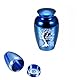 6.5cm Mini Einäscherung Asche Urne Kleine Aluminiumlegierung Beerdigung Andenken Haustier Menschliche Asche Haar Gedenk Aufbewahrung Halter(Blau)